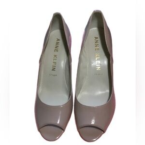 Anne Klein iflex Blush Patent Peep-Toe Heels